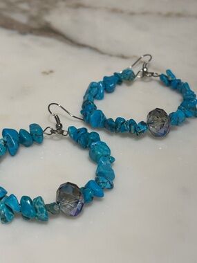 Turquoise Statement Hoop Earrings